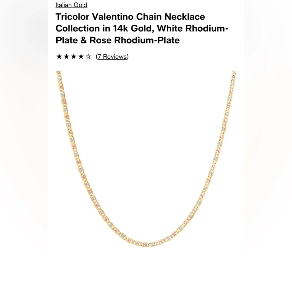 18” Chain necklace in 14K gold, White Rhodium-Plate & Rose Rhodium - Picture 6 of 9